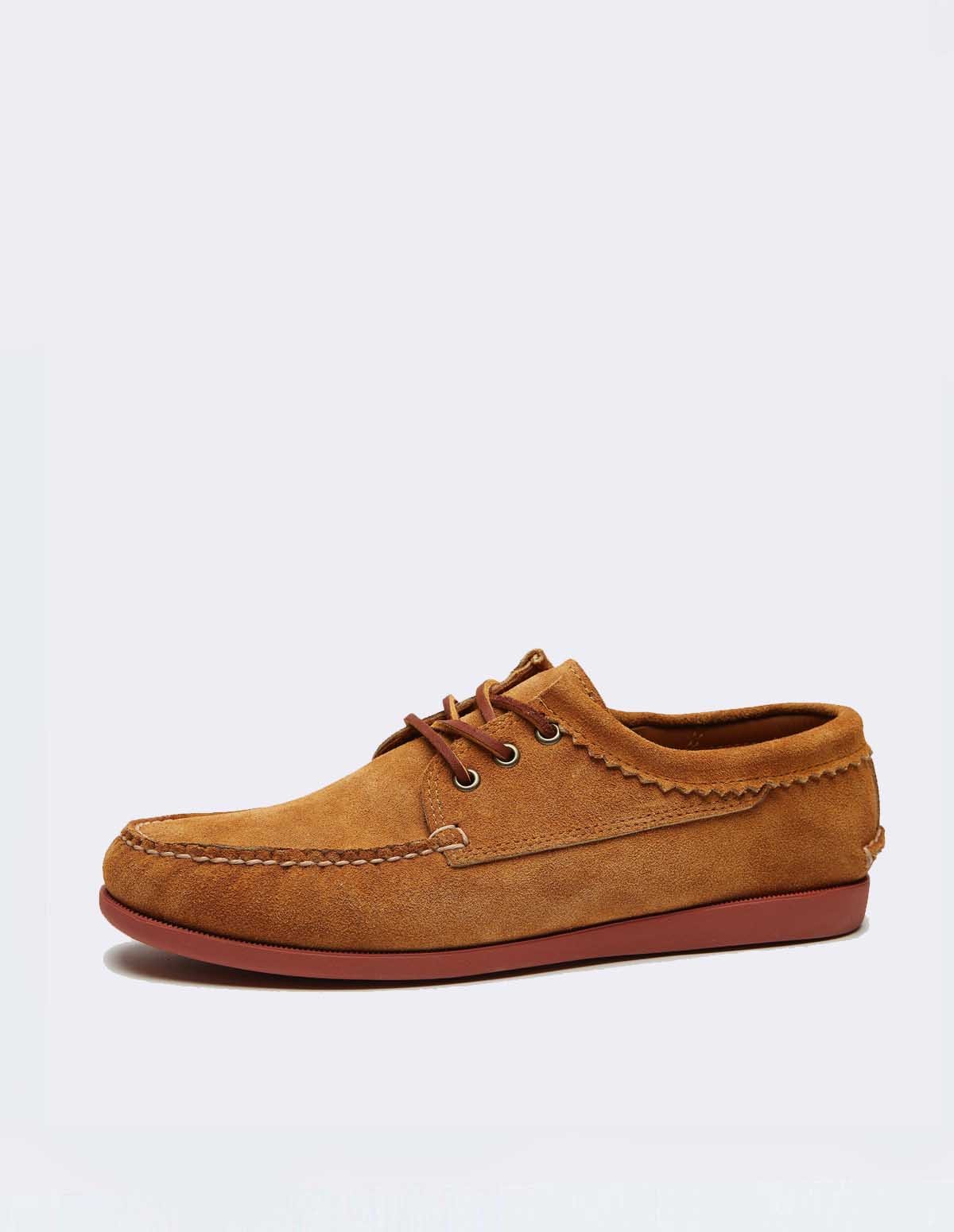 Quoddy Blutcher Suede - TOAST / BRICK SOLE