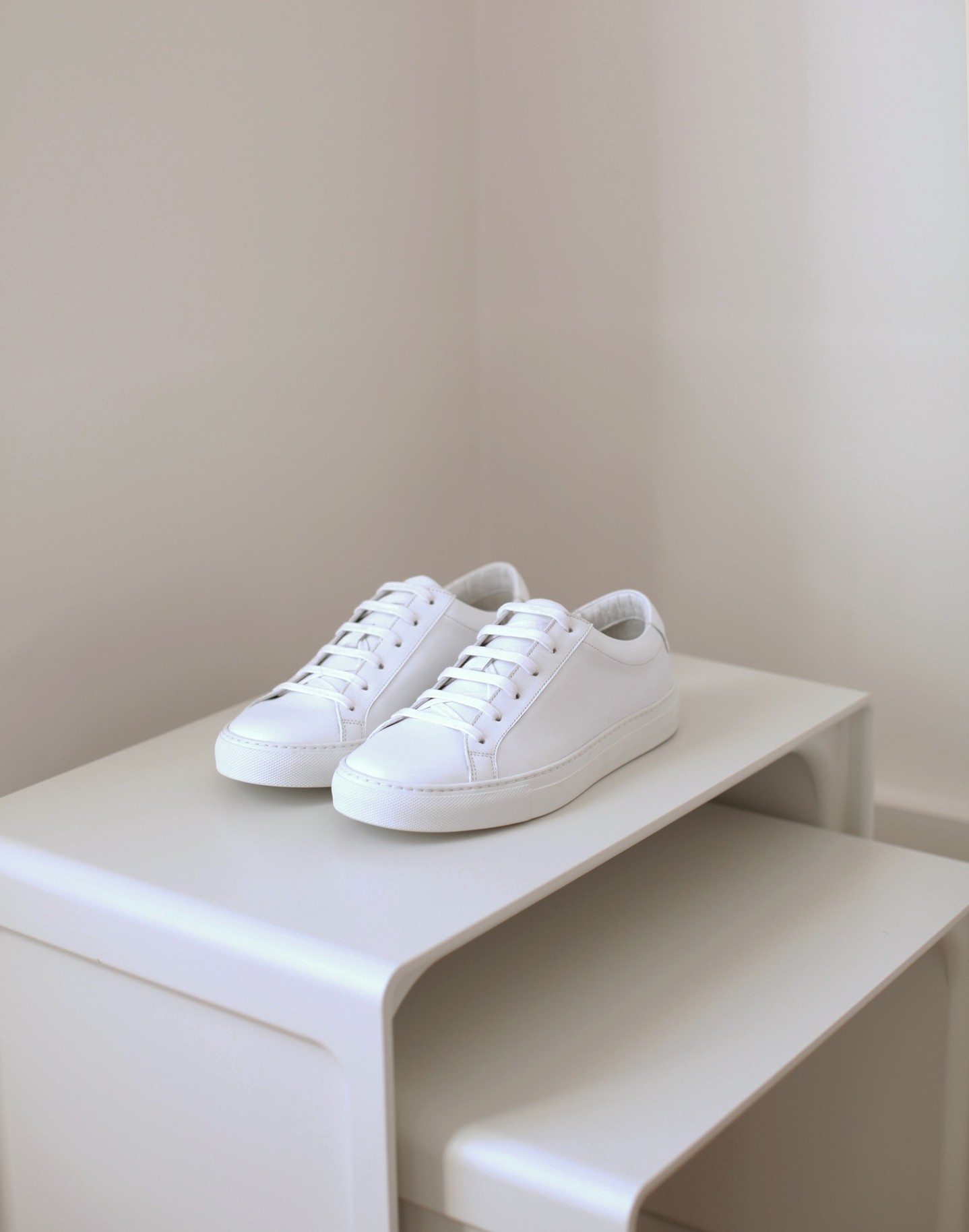 BASKETS EN CUIR - CUIR BLANC