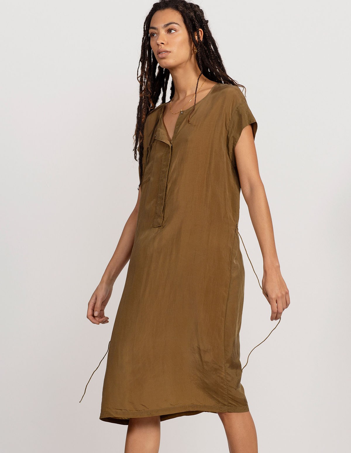 Huma French Dress - MILITARY