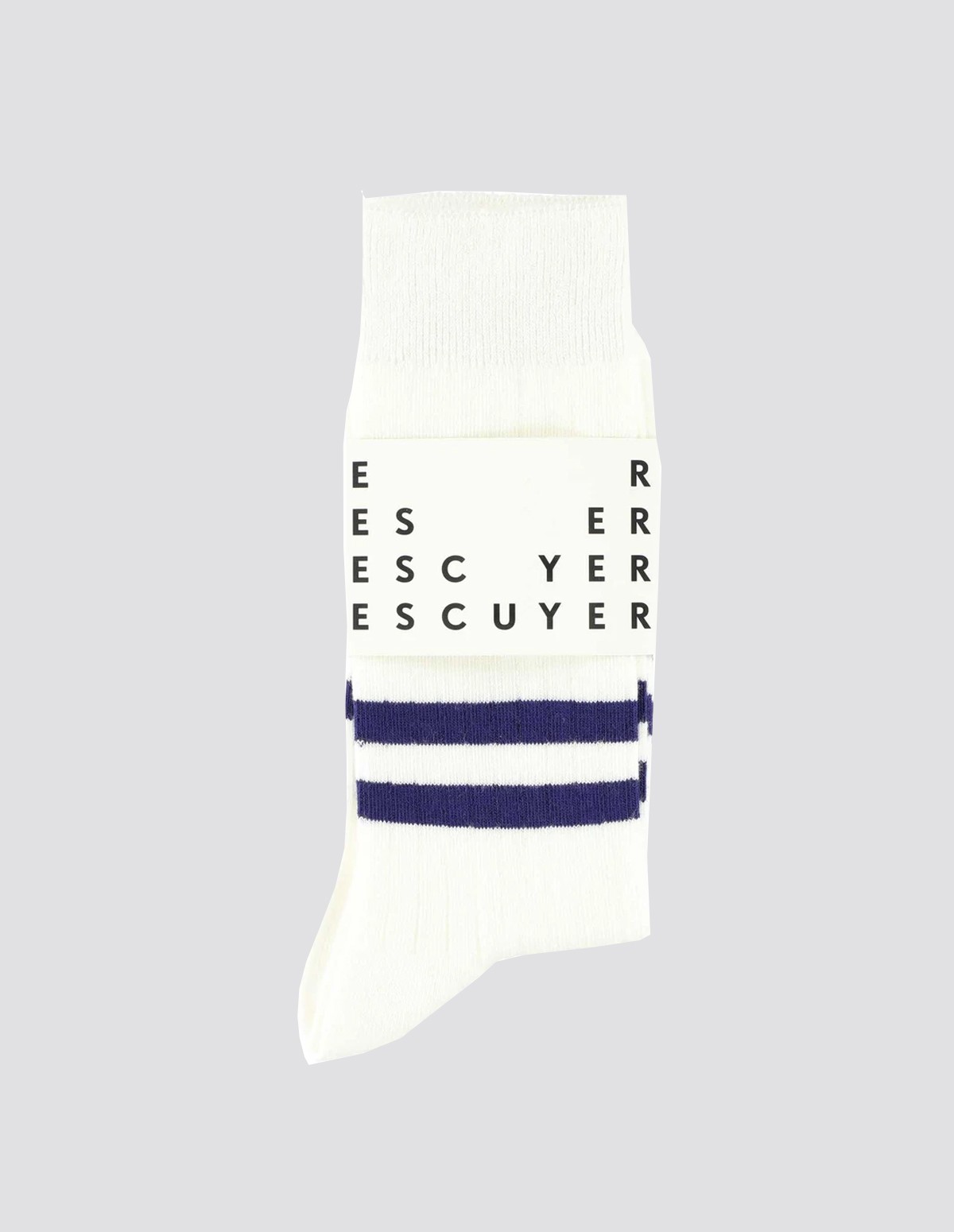 Escuyer Stripes Socks - OFF WHITE/INK