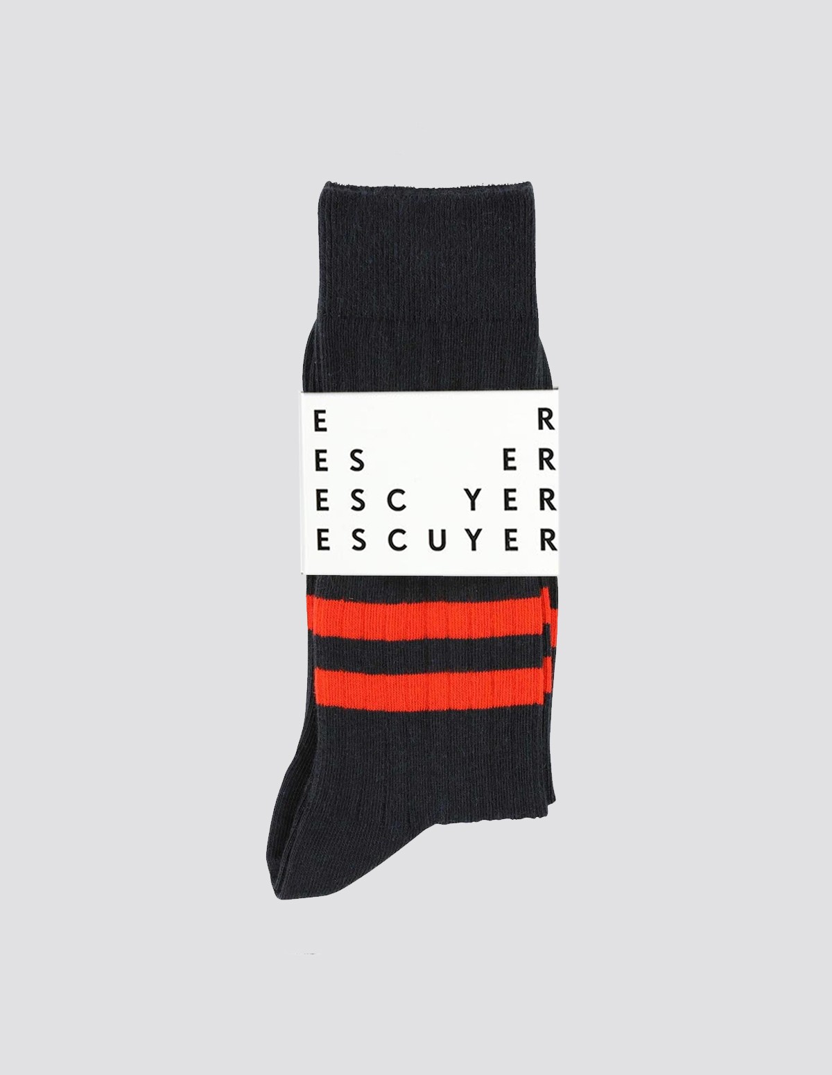 Escuyer Stripes Socks - NAVY/ORANGE