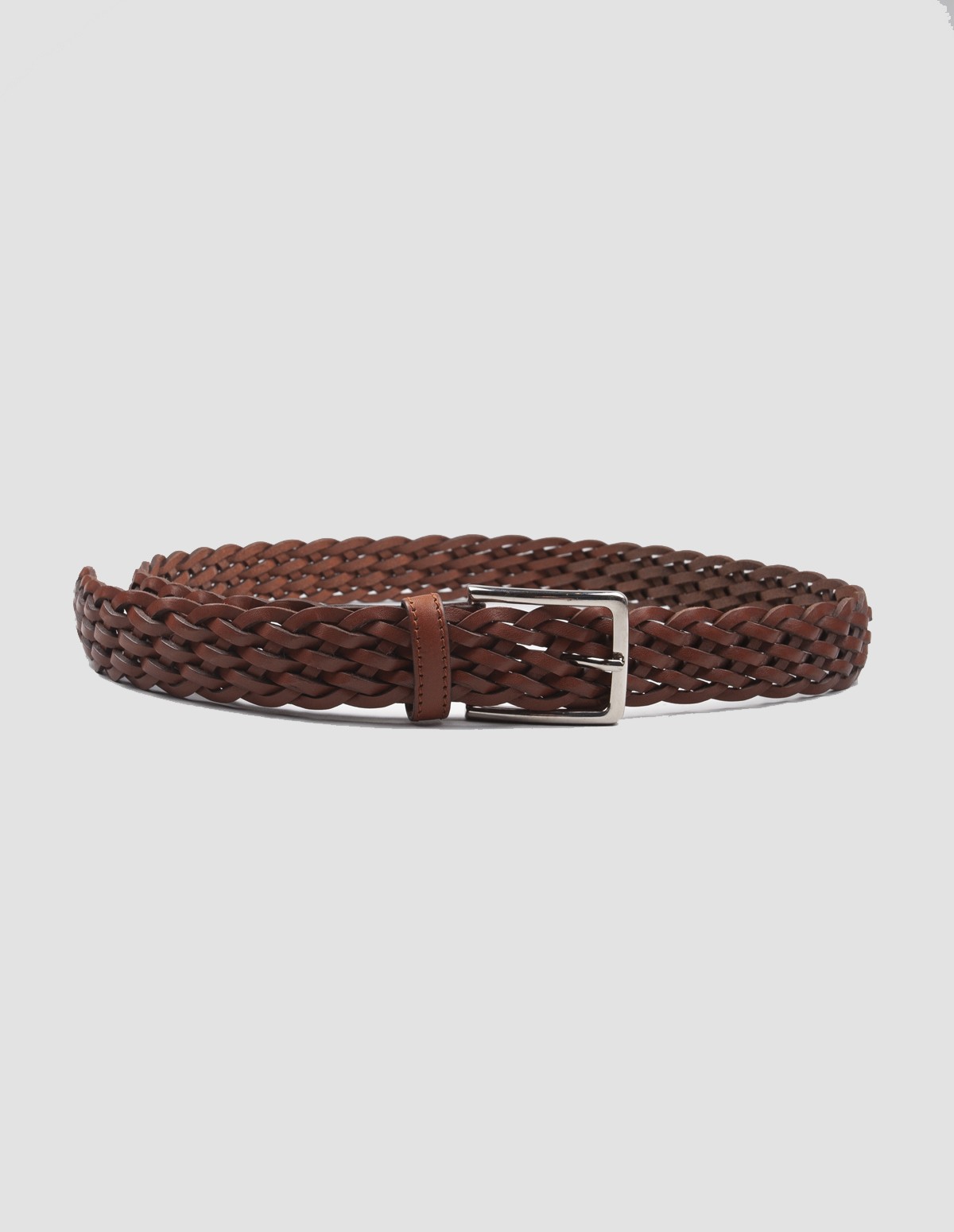 CEINTURE TRESSEE - MARRON