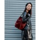 Burgundy suede